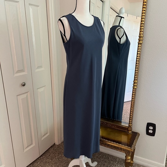 Armani Collezioni Made in Italy Blue Virgin Wool Sleeveless Maxi Dress Size 10 - Picture 2 of 7